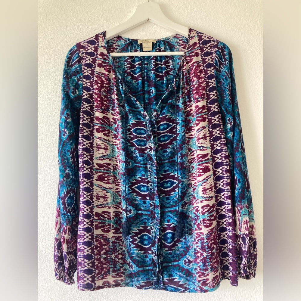 Lucky Brand Peasant Boho Blouse